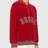 Jayden Daniels RHUDE Red Varsity Half-Zip Jacket