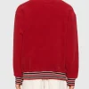 Jayden Daniels RHUDE Varsity Half-Zip Red Sweater Jacket