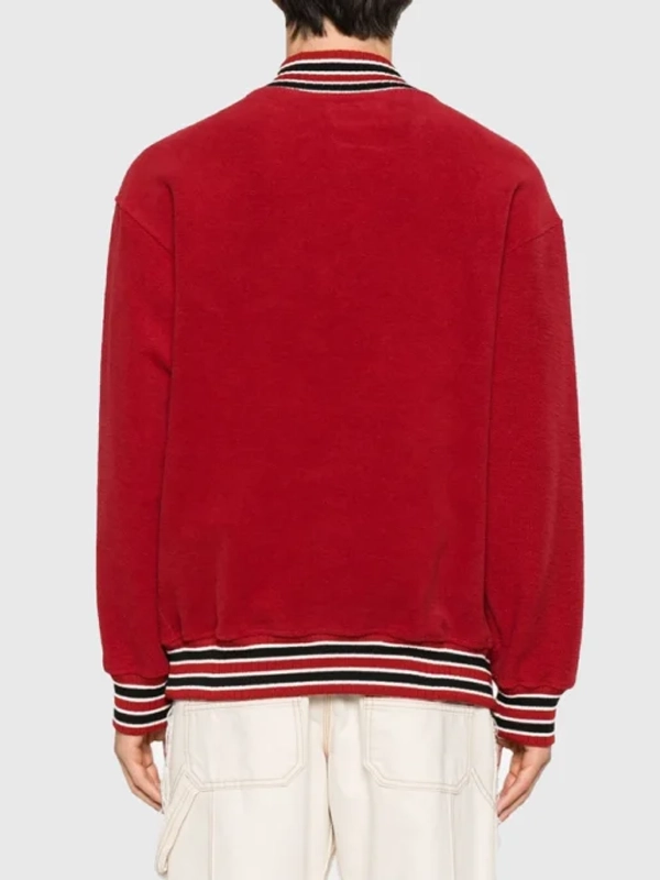 Jayden Daniels RHUDE Varsity Half-Zip Red Sweater Jacket