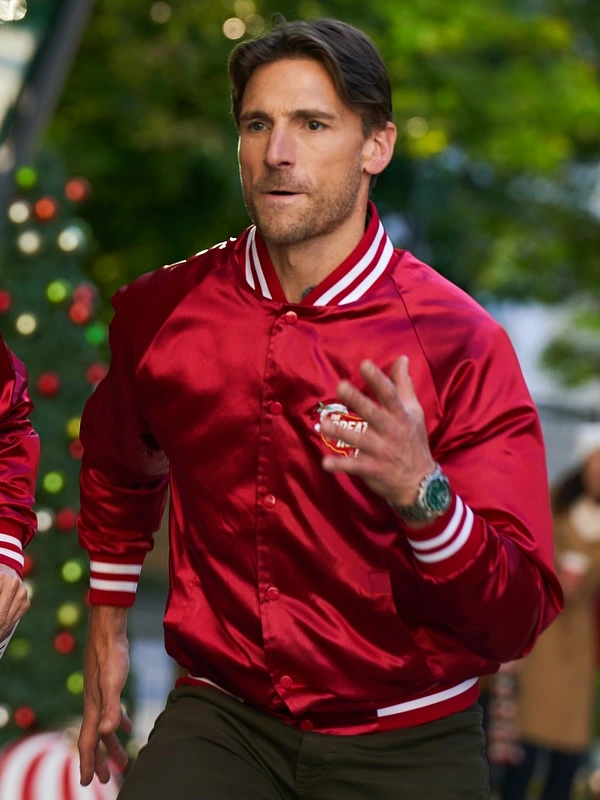 Jingle Bell Run Red Bomber Jacket