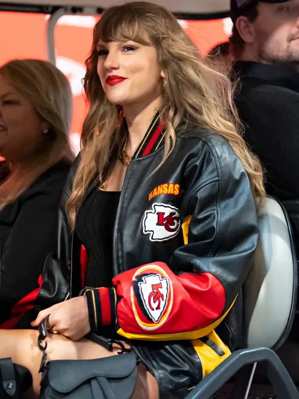 Kansas City Chiefs Taylor Swift Leather Varsity Jacket