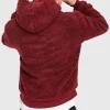 Karl Kani Metal Signature Teddy Hoodie Burgundy