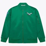 Kelly Green Philadelphia Eagles Satin Bomber Jacket