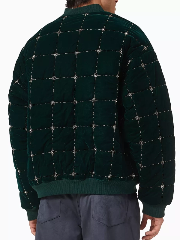 Kith Beaded Velvet Green Bomber Jacket