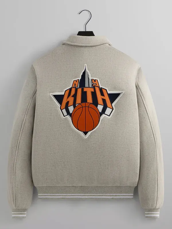 Kith New York Knicks Wool Coaches Jacket Grey