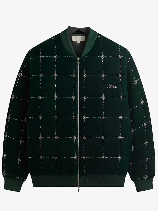 Kith Travis Kelce Green Green Velvet Bomber Jacket