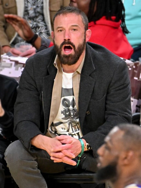 Lakers vs Raptors Ben Affleck Grey Blazer