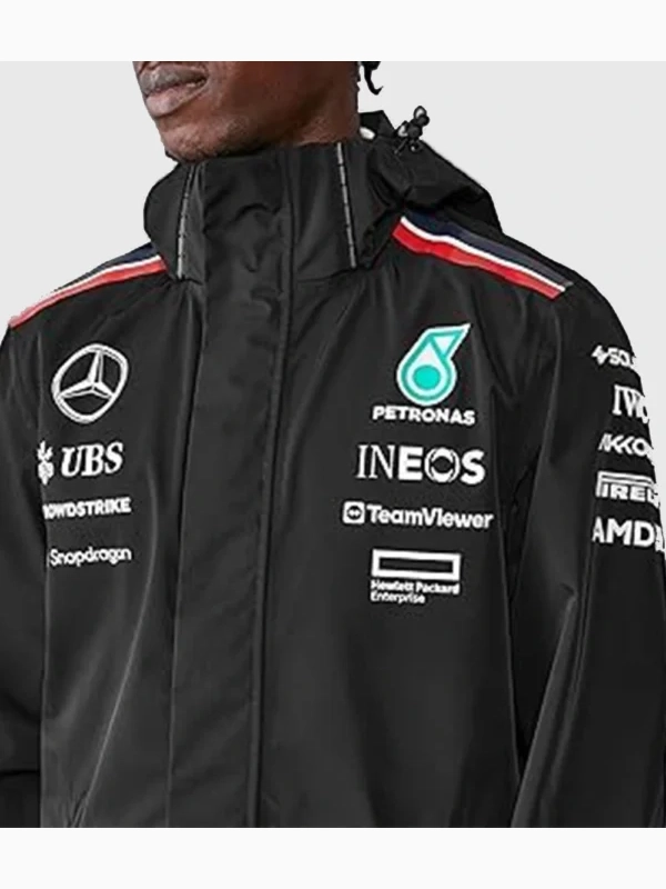 Lewis Hamilton Mercedes AMG Petronas F1 Team Black Rain Jacket