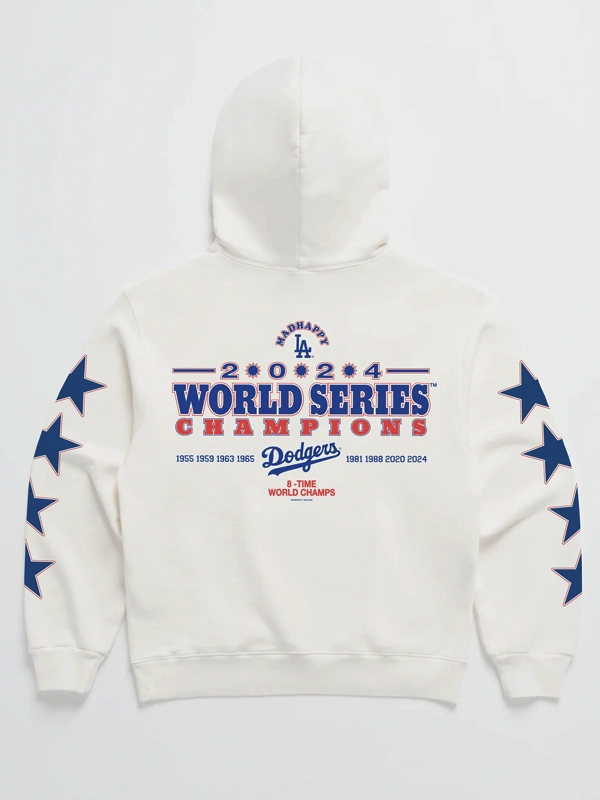 Madhappy Dodgers 2024 World Series Midweight Hoodie White