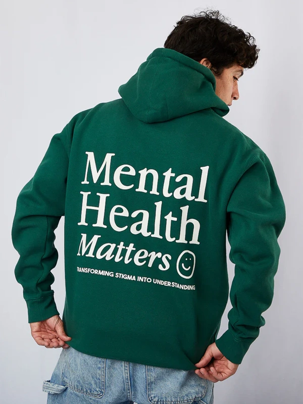 Mental Health Matters Hoodie Forest Green