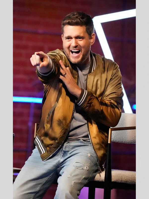 Michael Bublé The Voice S26 Palm Tree Bomber Jacket