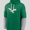 Nike Philadelphia Eagles Kelly Green Throwback Logo Club Tri-Blend Pullover Hoodie