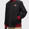 Nike San Francisco 49ers Sideline Coach Black Full-Zip Bomber Jacket