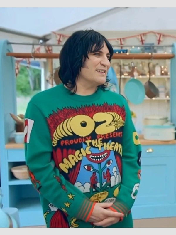 Noel Fielding GBBO S15 Green Printed Jumper