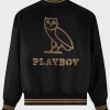 OVO Playboy Black Satin Varsity Jacket