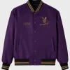 OVO Playboy Satin Varsity Jacket Purple