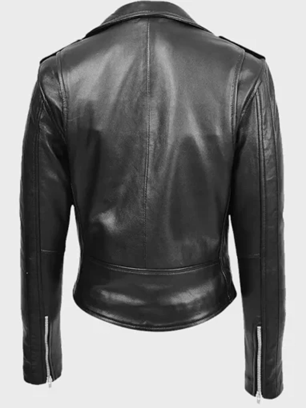 Olivia Newton-John Iconic Grease Black Biker Leather Jacket