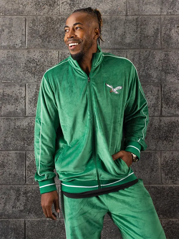 Philadelphia Eagles Kelly Green Velour Tracksuit