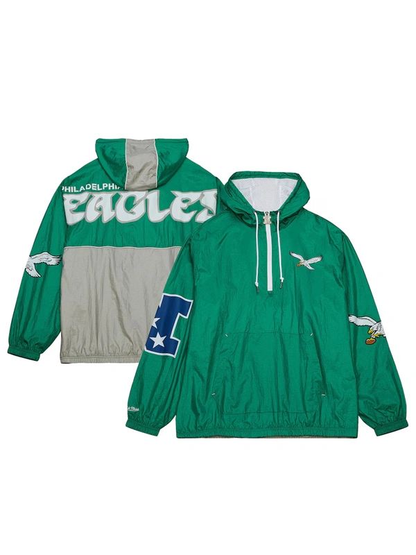 Philadelphia Eagles Team OG Anorak Half-Zip Windbreaker Jacket