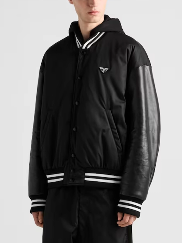 Prada Oversized Re-Nylon Bomber Jacket Black