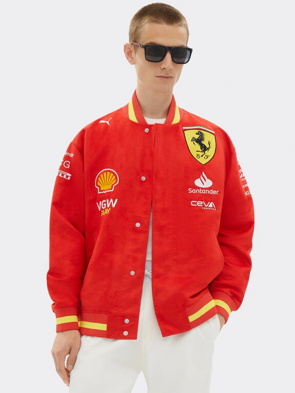 Puma Scuderia Ferrari Red Varsity Bomber Jacket