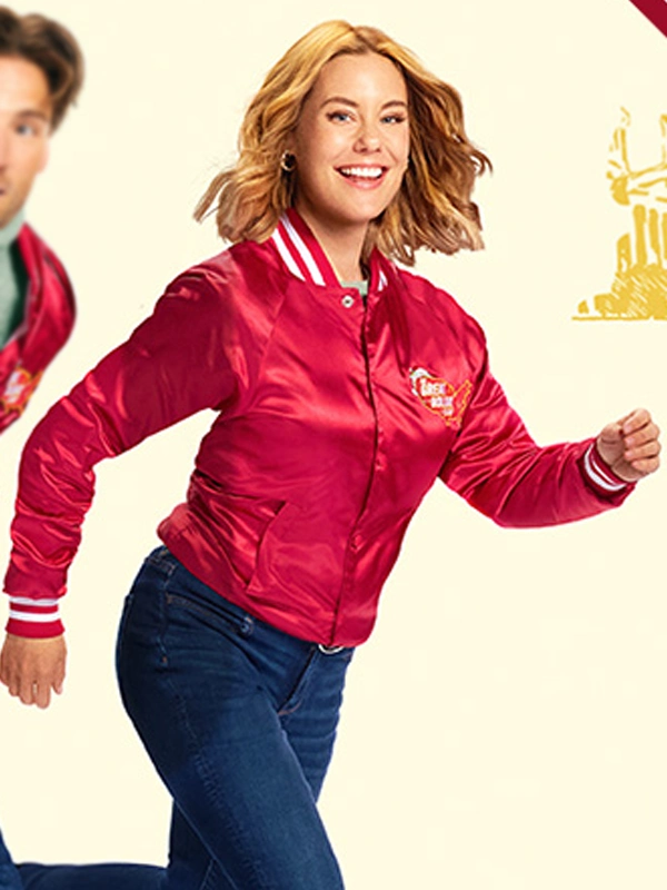 Red Jingle Bell Run Satin Jacket