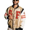 San Francisco 49ers Metallic Bomber Jacket GOLD