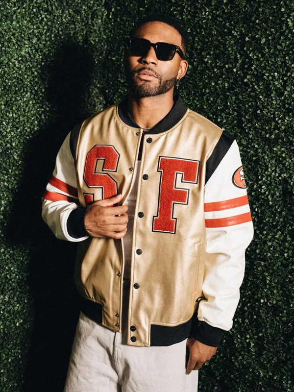 San Francisco 49ers Metallic Gold Bomber Jacket