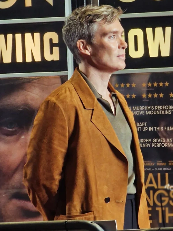 Small Things Like These Premiere Cillian Murphy Brown Suede Blazer Jacket