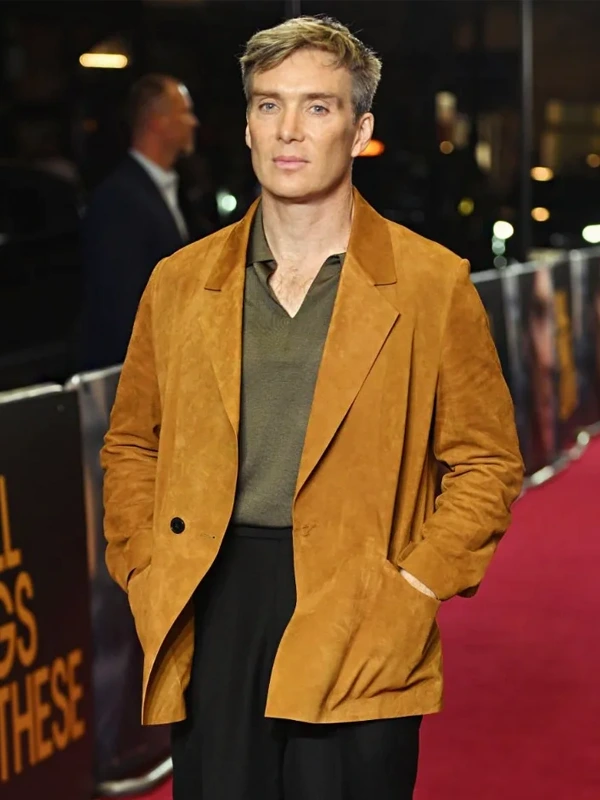 Small Things Like These Premiere Cillian Murphy Brown Suede Blazer