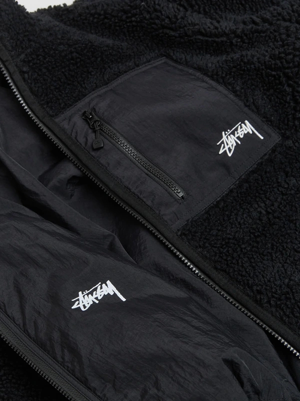 Stüssy Sherpa Reversible Black Jacket