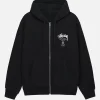 Stussy World Tour Zip Hoodie Black