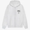 Stussy World Tour Zip Hoodie White