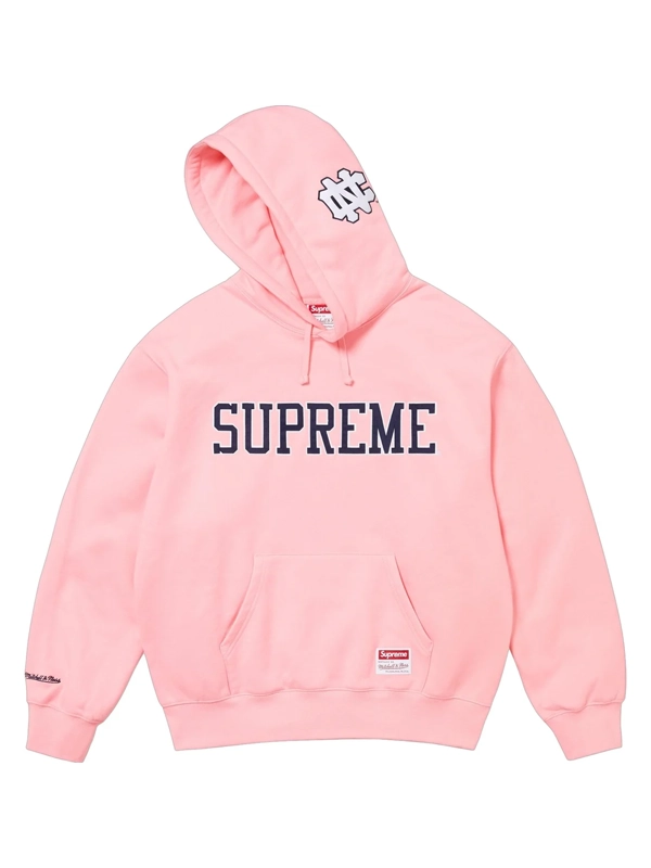 Supreme x Mitchell & Ness NCAA Hoodie Pink