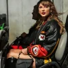 Taylor Swift Chiefs Black Leather Bomber Jacket