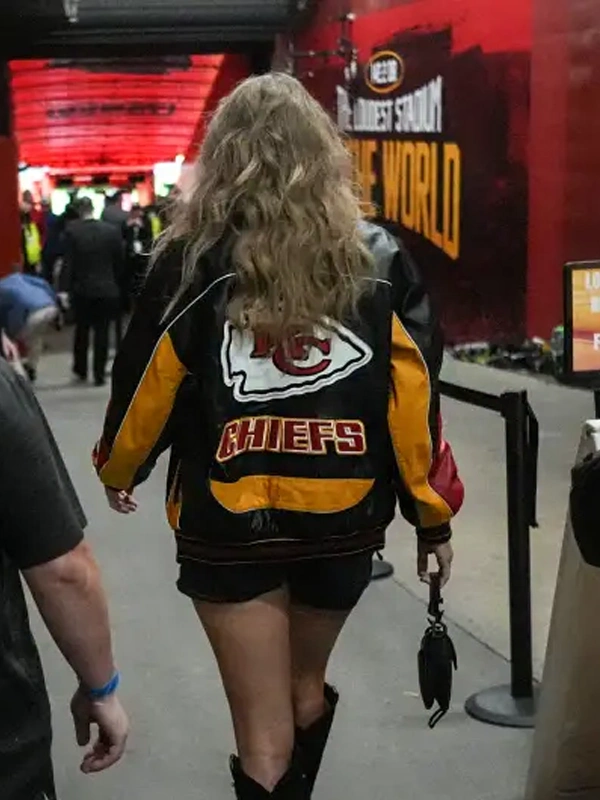 Taylor Swift Kansas City Chiefs Leather Bomber Jacket Black