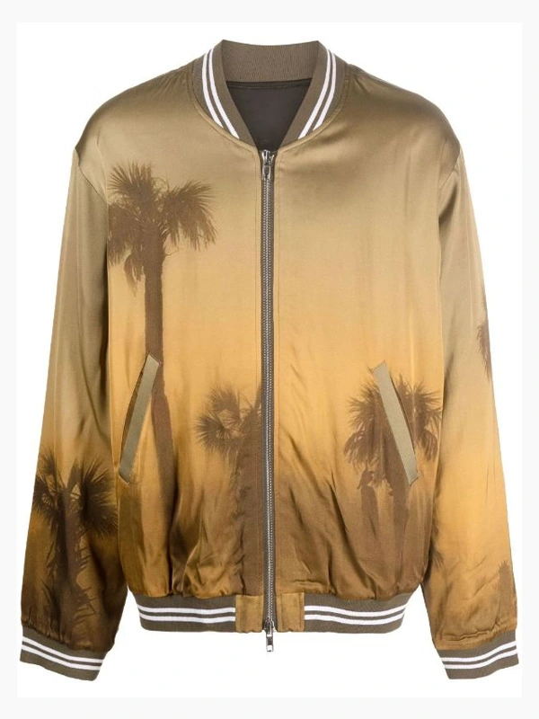 The Voice S26 Michael Bublé Palm Tree Print Bomber Jacket Gold