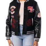 The Wild Collective San Francisco 49ers Black Varsity Sparkle Jacket