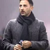 UEFA Nations League Belgium Head Coach Tedesco Domenico Wool Grey Long Coat