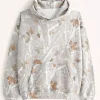 White Camo Abercrombie Essential Popover Hoodie