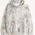 White Camo Abercrombie Essential Popover Hoodie