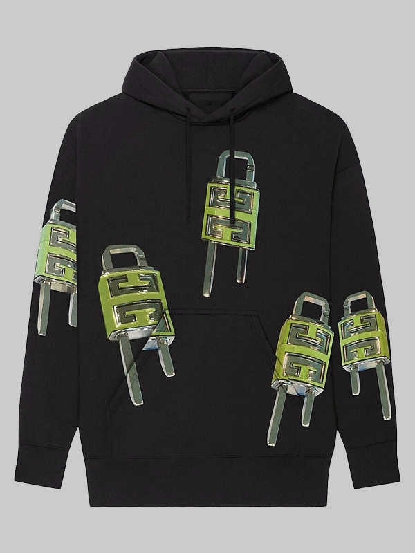 A$AP Rocky Givenchy Oversized 4G Lock Print Hoodie