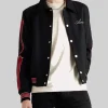 AMIRI Bones Twill Black & Red Varsity Jacket