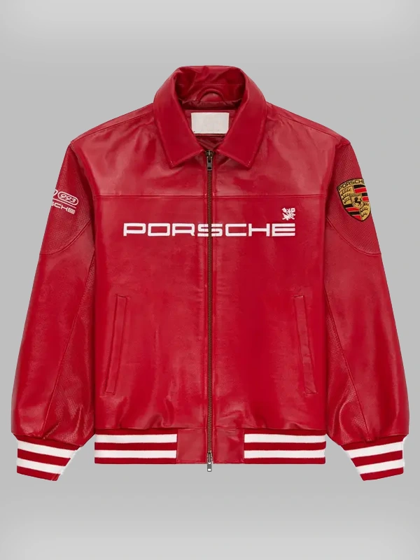 Aime Leon Dore x Porsche 993 Turbo Leather Jacket Red