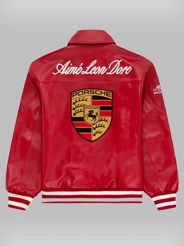 Aime Leon Dore x Porsche 993 Turbo Red Leather Jacket