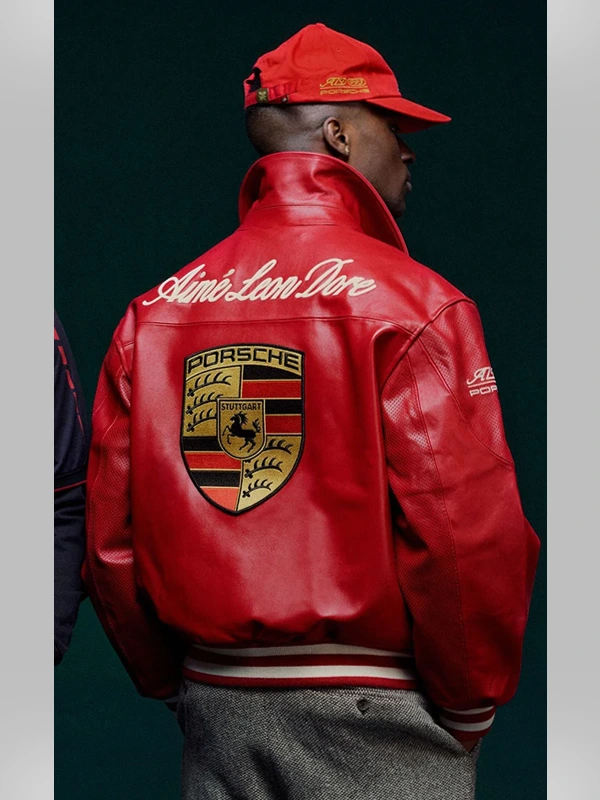 Aimé Leon Dore x Porsche Leather Red Jacket