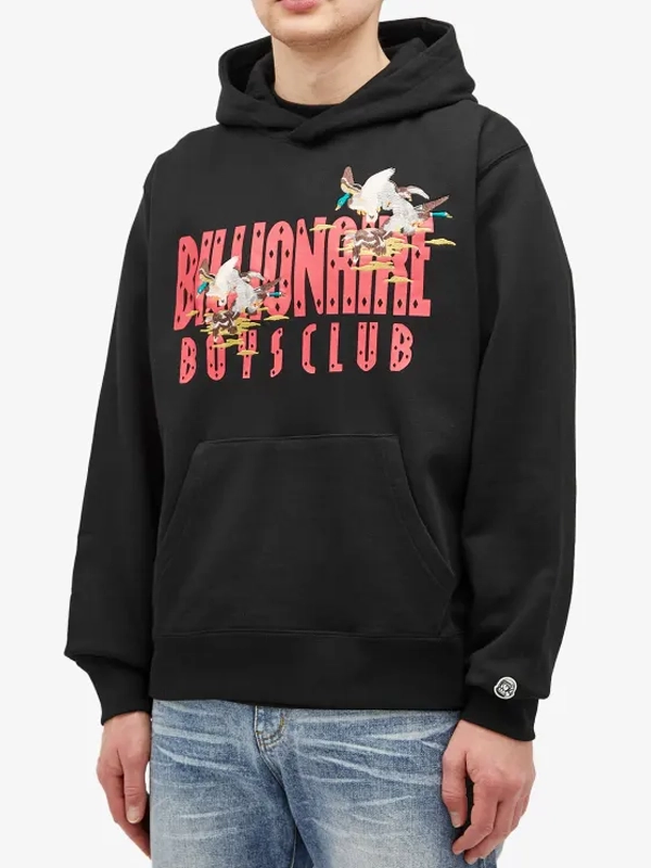 Billionaire Boys Club Duck Embroidered Straight Logo Black Hoodie