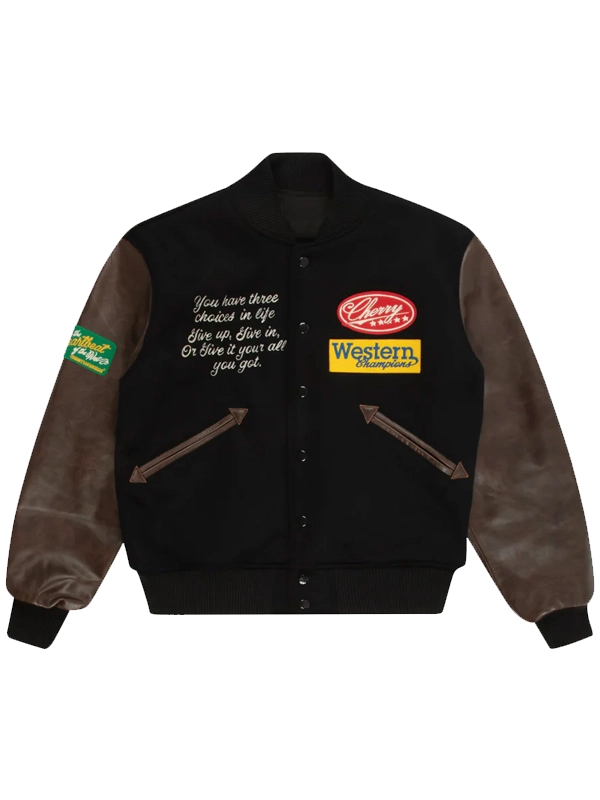 Cherry Rodeo Champ Varsity Jacket Black