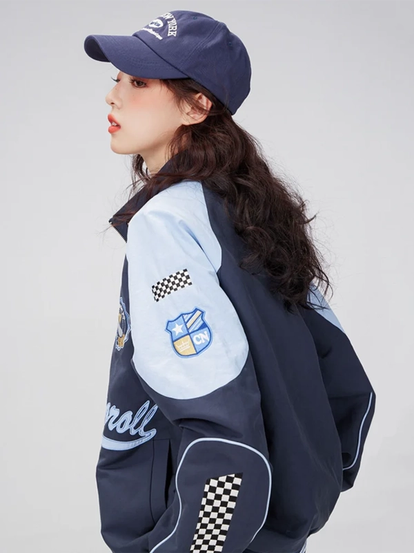 Cinnamoroll Patchwork Motor Bomber Jacket