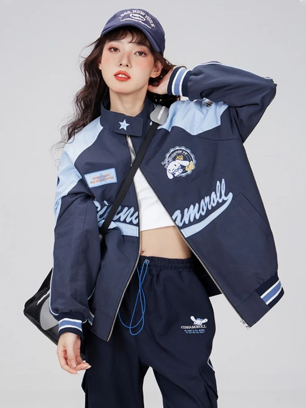 Cinnamoroll Patchwork Motor Jacket Blue